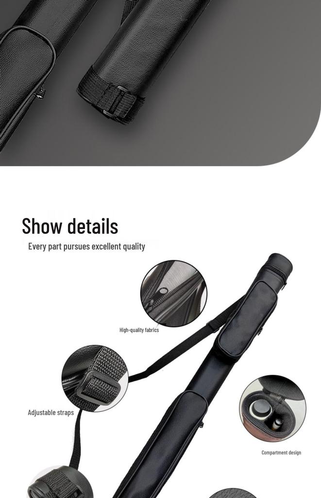 Three-Quarter Portable Billiard Cue Sleeve & Bag for Nine-ball & Big-head Cues