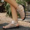 Women's Summer Breathable Hollow Flat Sandals, Comfortable European Style Footwear, Available In Large Sizes.