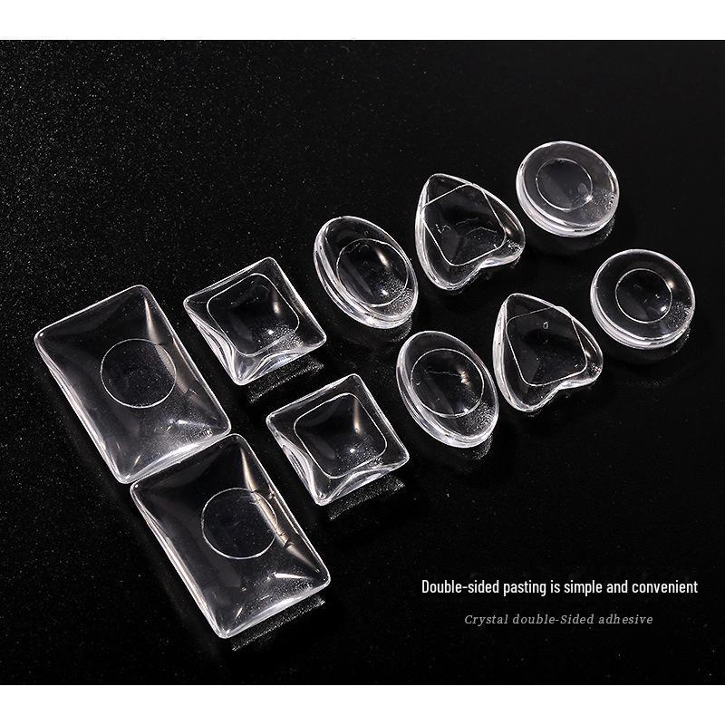 Nail Art Jelly Glue Color Card: Transparent Crystal Tape for Acrylic Display, Double-Sided, Traceless