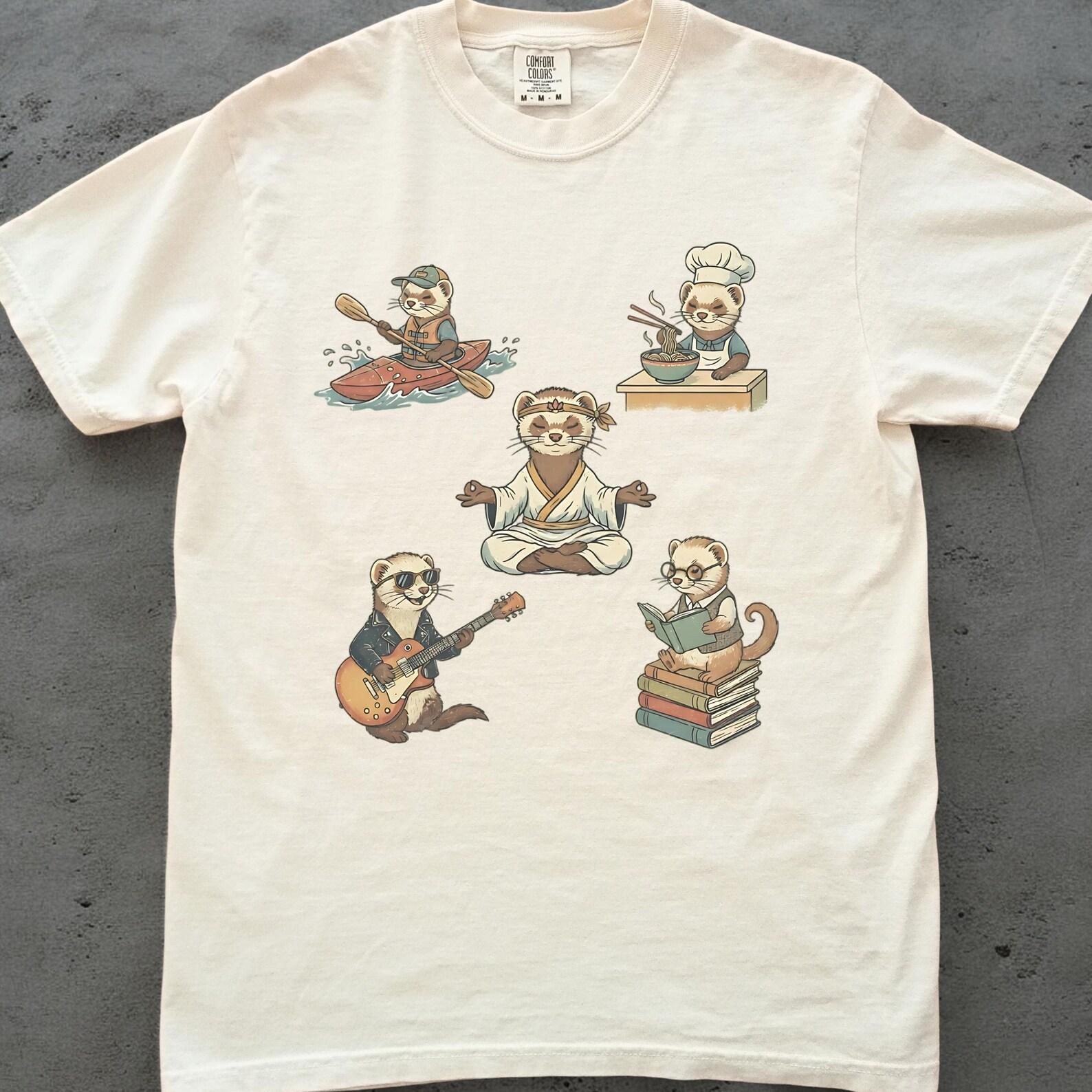 FerreT shirt, Funny Ferret Lover Tee, Cute Animal Graphic T shirt, Comfort Colors Pet Lover Gift, Ferret Mom Dad Shirt L