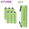 Cityork Batería recargable AA de 1,2 V, celda NiMH de 2200 mAh con lengüetas de soldadura para afeitadora eléctrica casera, afeitadora Braun, cepillo de dientes Philips