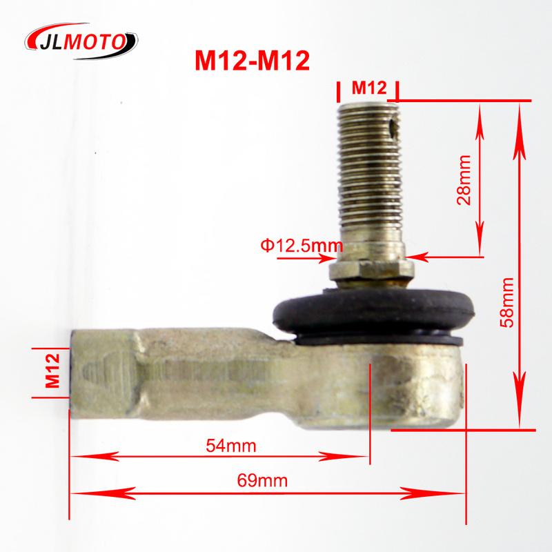 M12-M12 Tie Rod Ends Kit For DS Golf Cart 102288301 10601 ATV Honda FourTrax TRX300 Yamaha YFM350 450 Shineray 250cc Stxe