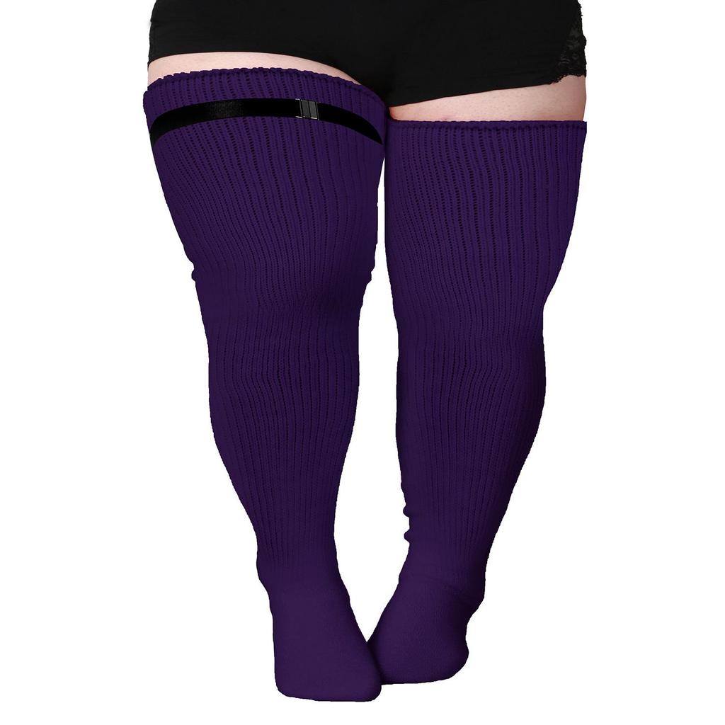 Plus Size Women's Compression Knee-High Socks - Extra Thick Over-the-Knee for Autumn/Winter