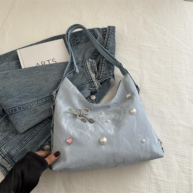 

Дизайнерский нишевый рюкзак с бантом, на плечо, мессенджер, многоцелевой рюкзак, высокая ценность, большая вместимость, сумка-тоут с цепочкой