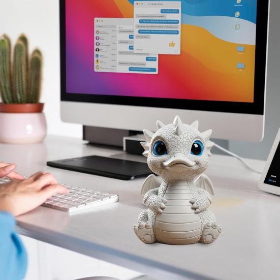 Dragon Duck Figurine Middle Finger Dragon Statue Desk Buddy Sassy Flip-off Duck Dragon Prank Gift