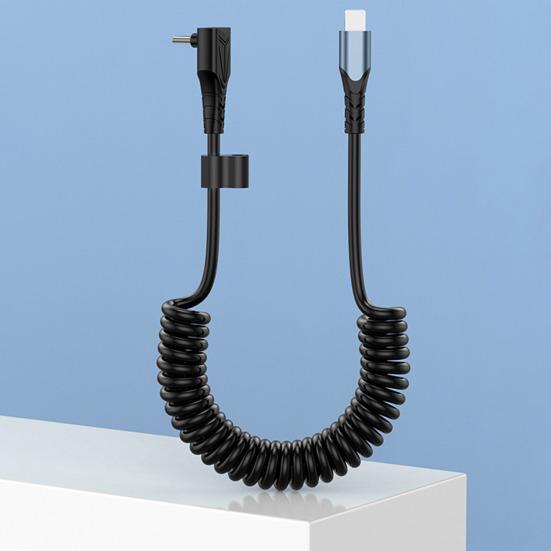 Type-C Cable Fast Space-saving Charging Safe Telescopic Design Spring TPU Data Cable for Tesla