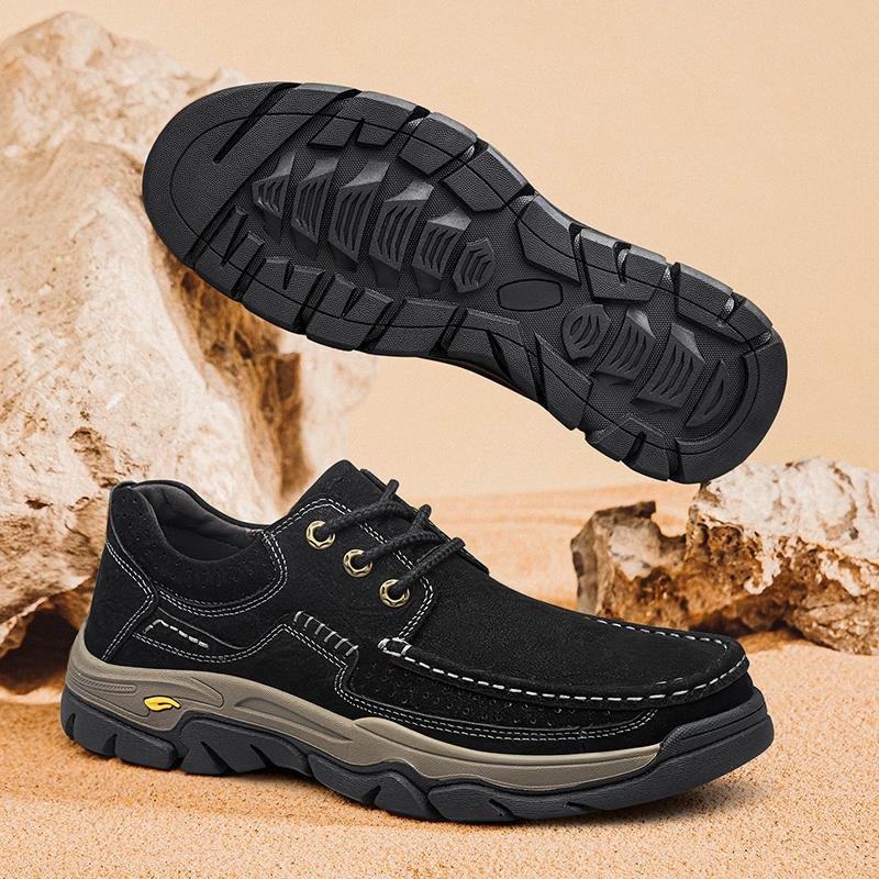 Fashion Genuine Leather Men Casual Shoes Outdoor Man Hiking Shoes Non-Slip Male Treking Footwear High Quality Outdoor Sneakers Trainers