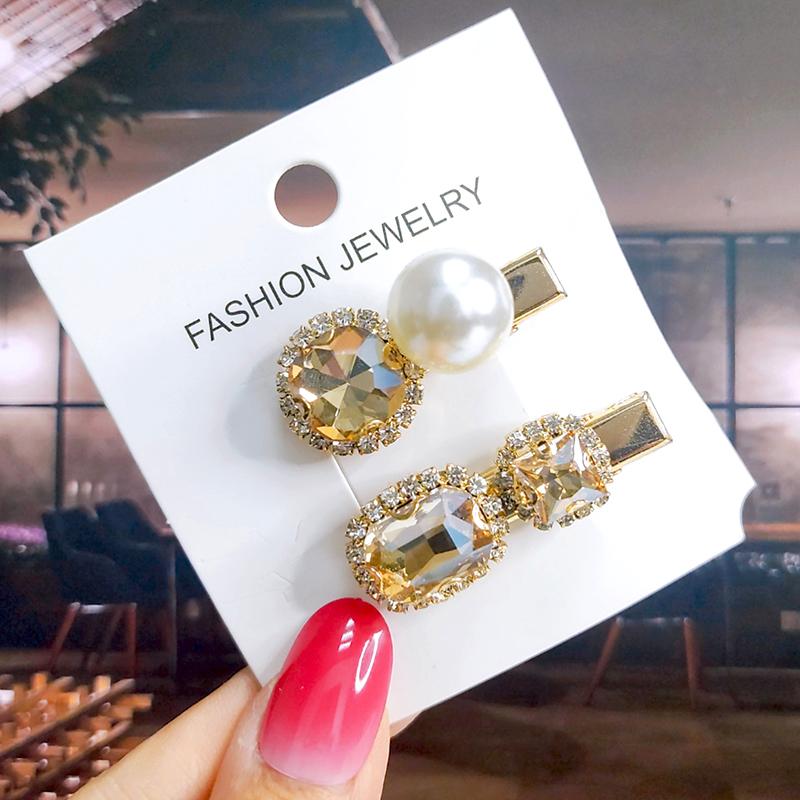 Neues Set Damen Haarspangen Schmuck Mode Kristall Haaraccessoires für Mädchen Luxus Perle Geometrische Haarspangen Nadeln Weihnachtsgeschenk