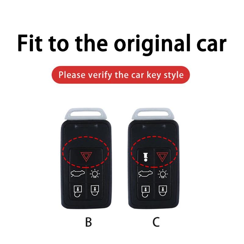 Zinc Alloy Leather Car Key Remote Cover Full Case For Volvo S60 S80 V60 XC60 XC70 S60L V40 XC90 Keychain Bag Shell Accessories KC8