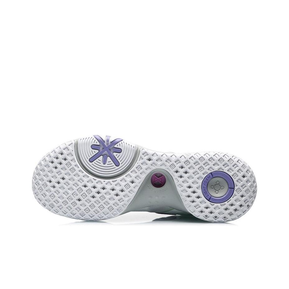 New LiNing 6 Throughout The Day Cushioning Anti Slip Wear Resistant Breathability Low Top Basketball Shoes White Gray ABPR019-3
