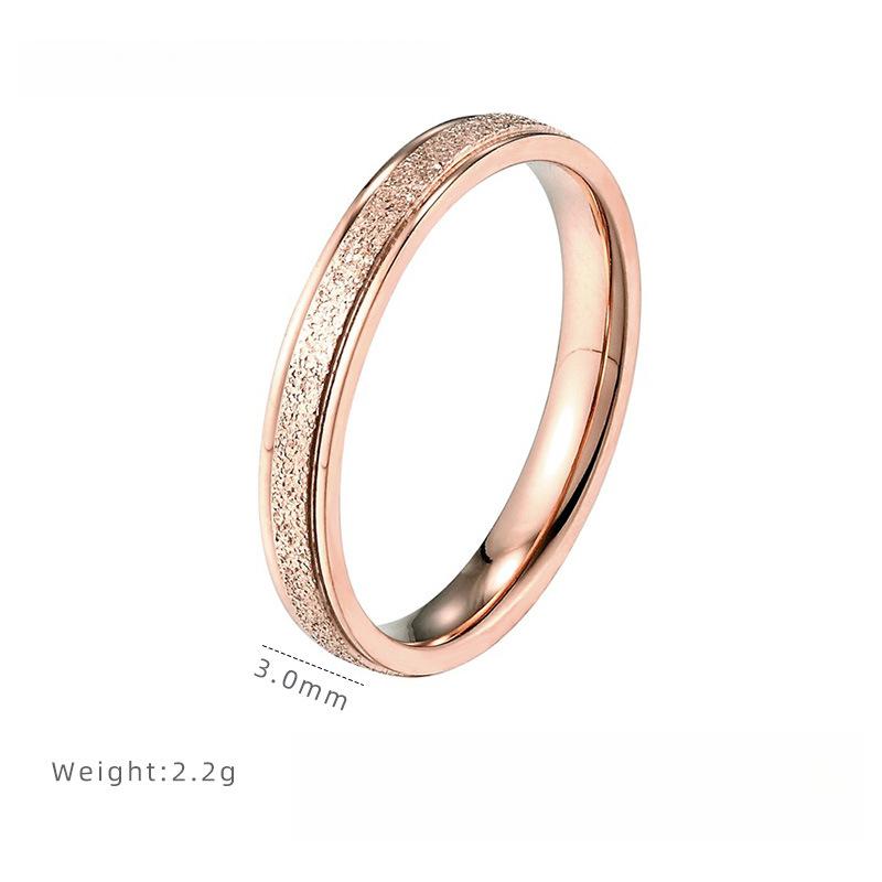 Gypsy Matte Plain Ring Titanium Steel Electroplated Ring Women's Retro Light Luxury Accessories