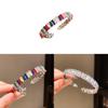 Unisex Silver Copper Zirconium Cuff Jewelry With Geometric Design For Daily Fashion