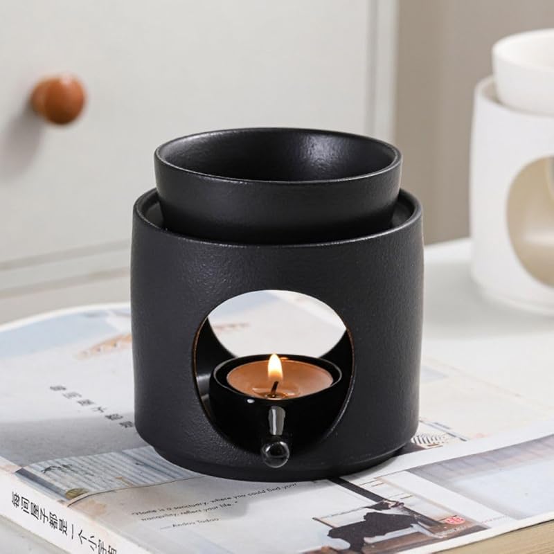 Hand Made Large Capacity Essential Oil Burner Wax Melt Burners, Aromatherapy Aroma Burner Ceramic Oil Diffuser Candle Tealight Holder Home Bedroom