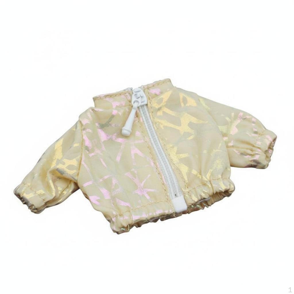 1/12 Scale Doll Jacket Miniature Zipper for 6inch Action Figures Accs Clothes Gray