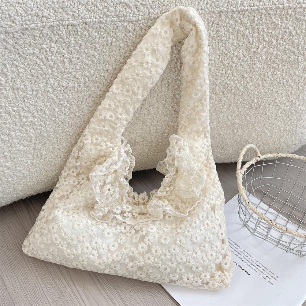 Summer Fairy Lace Daisy Tote Bag For Women Street Style Casual Shopper