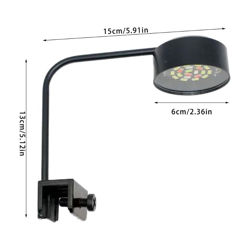 Lampă LED pentru Acvarii Ajustabilă Alimentată USB cu Clip pentru Acvarii Mici, Pentru Creșterea Sănătoasă a Plantelor Acvatice în Acvarii Mici