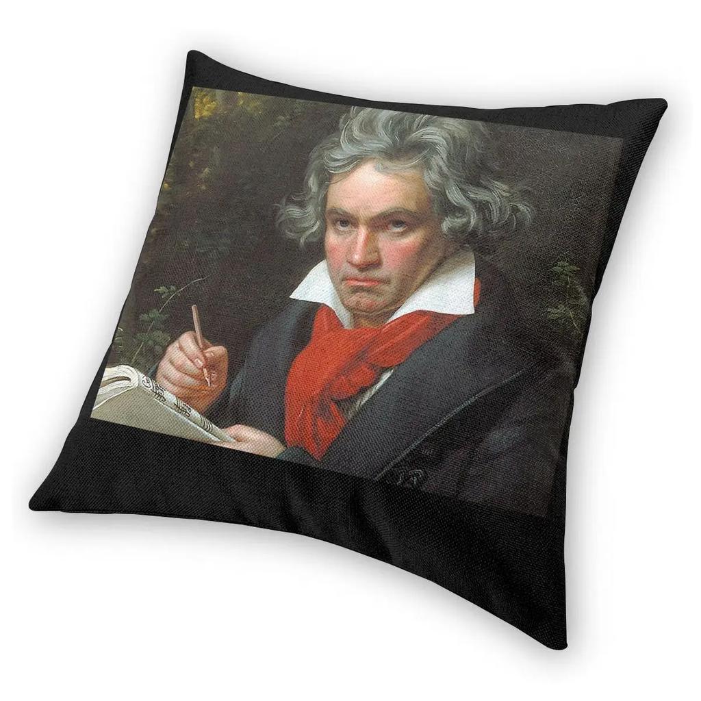 Beethoven Portrait 9 Throw Pillow Cover Decorative Pillow Funny Cushion Covers