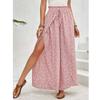 Damen Palazzo Hose Floral Weitbein Hose Sommer Strand High Pants