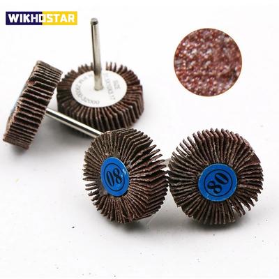 10 szt. Lamelek 80 Gradacja Szlifowanie Szlifowanie Papier Ścierny Tarcze Lamelkowe Trzpień 3,0 mm Tarcza Polerska