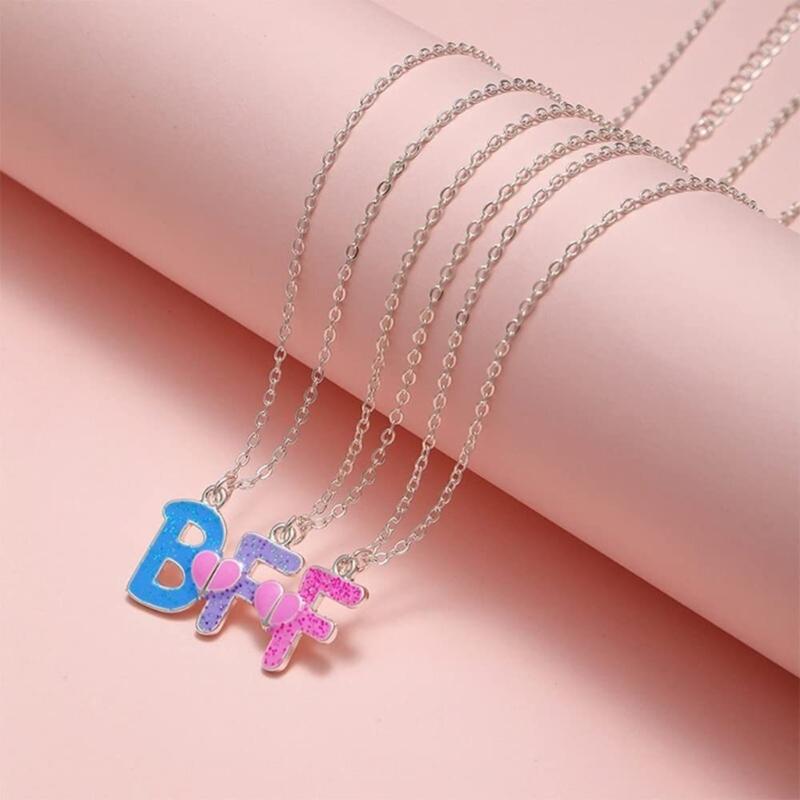 3 szt./zestaw Naszyjnik dla najlepszej przyjaciółki Wisiorek z literami BFF Naszyjniki BFF Choker przyjaźni Dla kobiet Dziewcząt Sióstr Łańcuszki Prezent