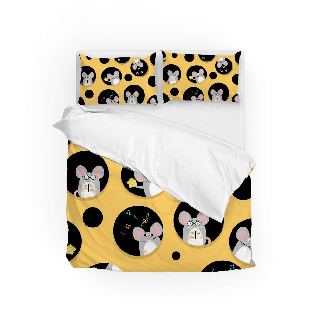 Cheese Bedding Sets Yellow Food Dessert Comforter Covers for Boys Girls Kids Duvet Cover Sets Fashion Teens Bedroom Decor 3 Pcs