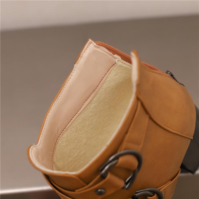 Women's High-heeled Short Boots Autumn and Winter New Thick-heeled Large-size Casual Short Boots