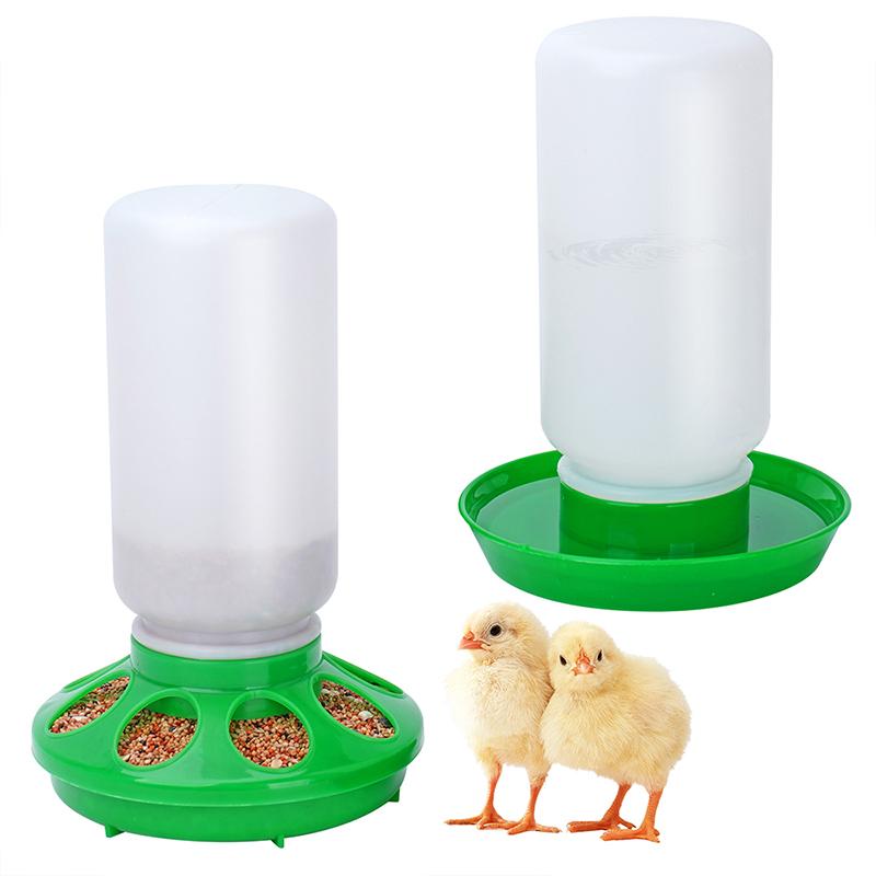 1L Poultry New Thickened Feeder and Drinker Chicken Feeder Bucket Automatic Water Food Dispenser Chick Drinker Feeding Bucket