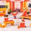 Pinenjoy Chinese New Year Figurine Miniature New Year Auspicious Resin Miniature Set Featuring Dancing and Red Traditional Lucky Gifts for Chinese New
