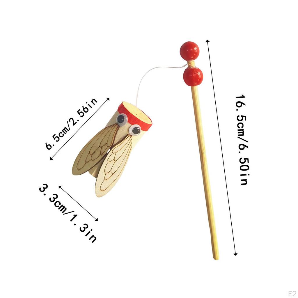Traditional Chinese Wood Cicada Toy Noise Maker DIY Handmade Educational Toys Assembly Required for