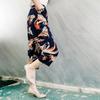 Summer Cotton Silk Polka Dot Slimming Over-the-Knee Pants