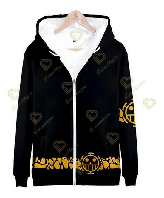 2021 One Piece Anime 3D Print Zipper Hoodie for Men