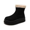 Thick-soled Snow Boots Women's 2024 Autumn and Winter New Fashion Korean Version Velvet Short Boots Mid-heeled Flat-soled Thickened Women's 