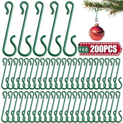 10/200PCS Christmas Ornament Hooks S Shaped Christmas Hook DIY Christmas Tree Hanging Ornaments Hook Supplies for Home Party
