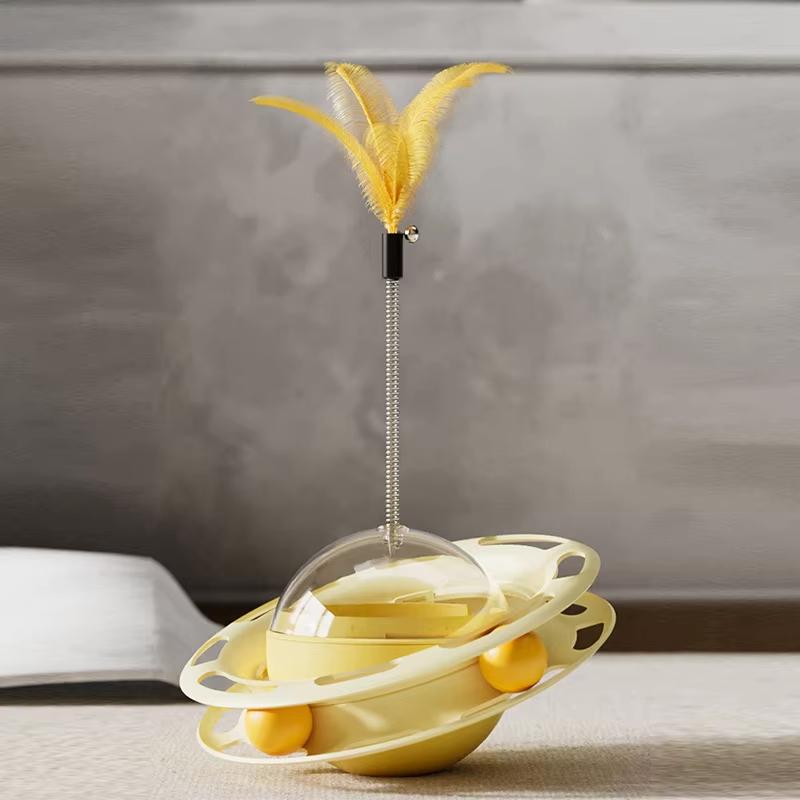 Cat Toys Tumbler Wheel Teasing For Self Enjoyment Relieving Boredom Playing With Cats Consuming Energy Pets Leaking Food Balls