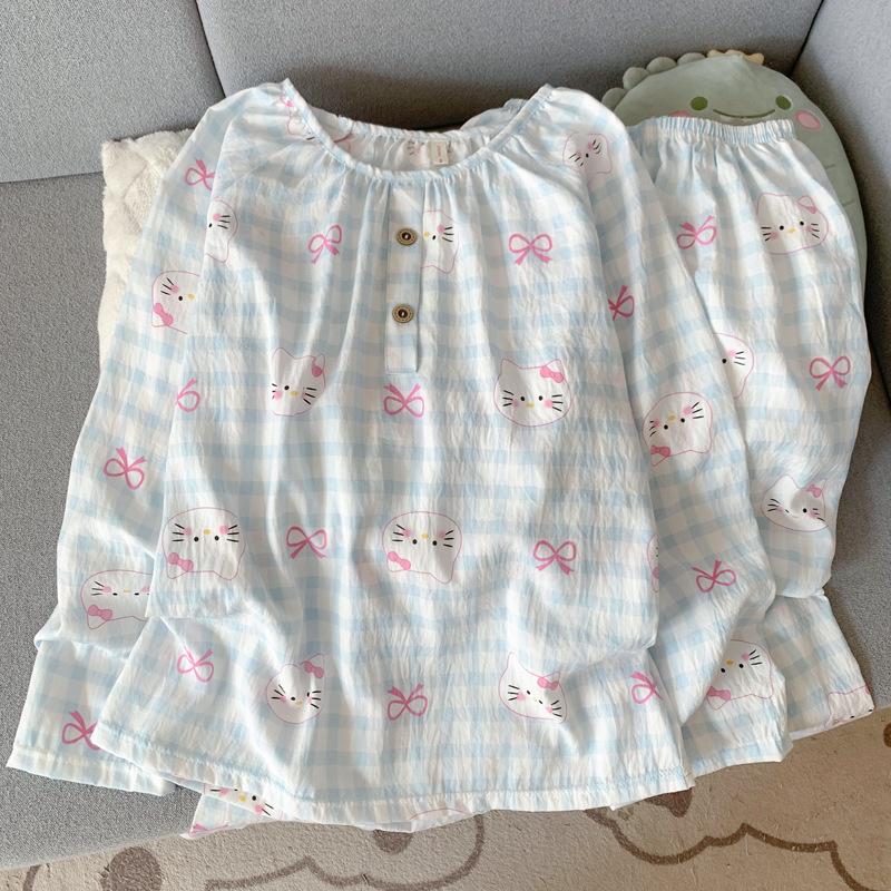 Women's Cloud Cotton Crew Neck Pajamas: Long Sleeve Pants Set for Autumn/Winter 2025