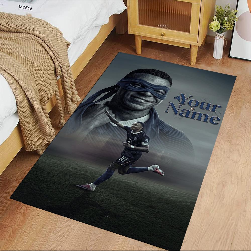 Mbappé Customizable Name Area Rug Suitable for Game Room Foyer Decorate room Dining Room Antislip Carpet Anime Office Decor