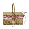 Picnic Basket Woven Body Rustic Wicker for Parties Hiking