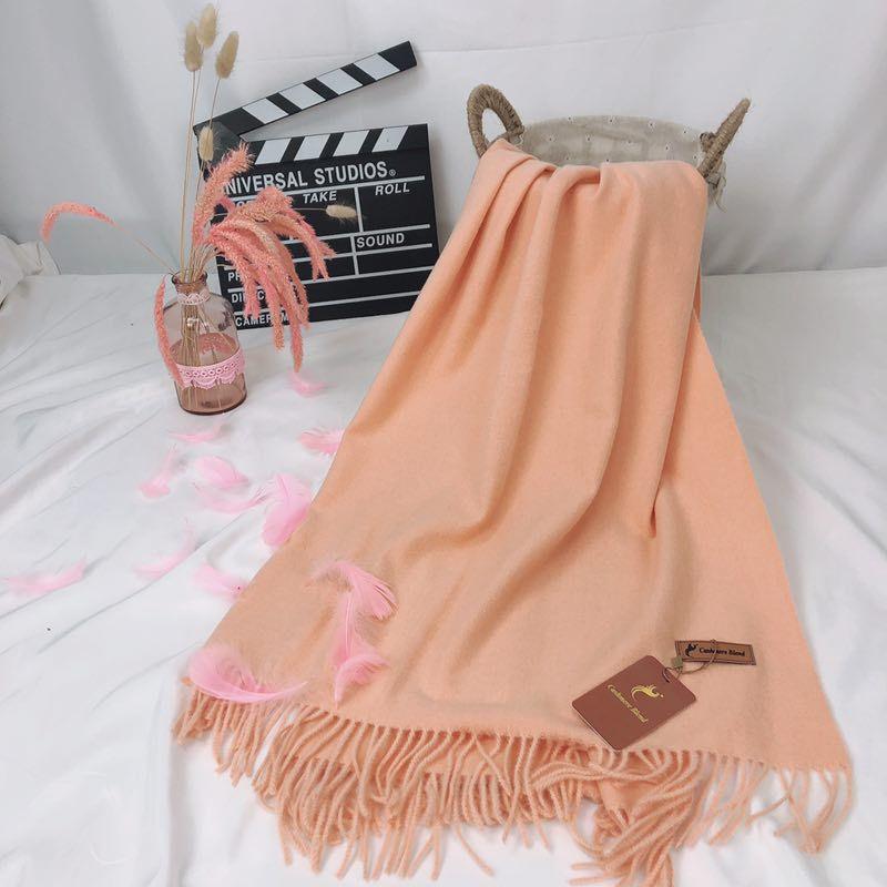 New autumn/winter solid color cashmere scarf women's scarf, warm bright red annual party tassel shawl, thickened in stock