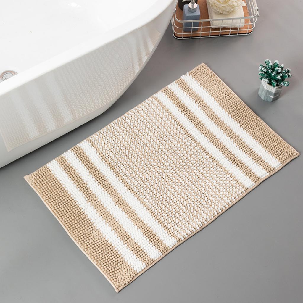 Bicolor Cationic Chenille Bathroom Cashmere Mat Bath Non-slip Carpets In Wash Basin Bathtub Side Floor Rug Shower Room Doormat Memory Foam 3D Pad