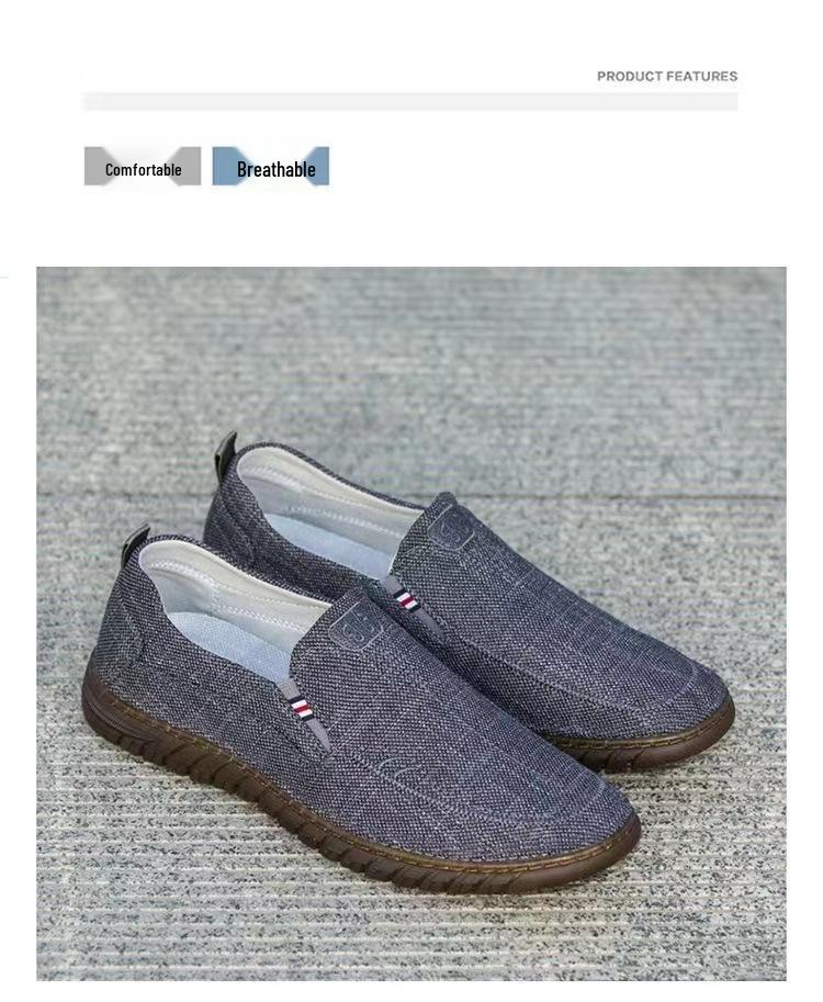 Men's Non-slip Breathable Canvas Shoes - Soft Beef Tendon Sole, Wear-resistant, Deodorant, Perfect for Driving and Work