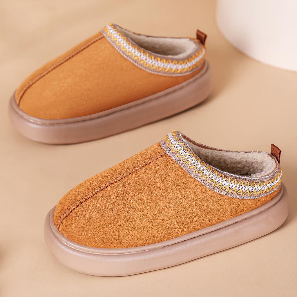 Fashion Size 44-45 Women's Slipper Fashion Fuzzy Fur Anti-slip Soft Sole Outdoor Indoor Warm Comfort Men Leisure Plush Houseshoes Couple