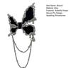Liquid Butterfly Brooch Dazzling Rhinestone Inlays Chain Decor Suit Lapel Badge Dress Coat Shawl Accessory