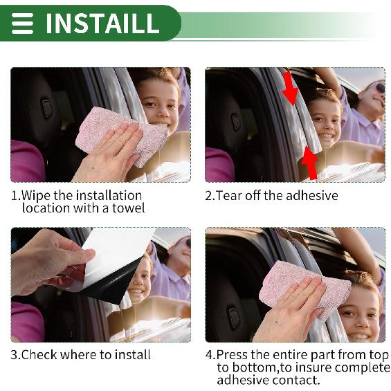 Motoforti Door Pillar Window Trim Anti Scratch Sticker Pillar Posts Door Outer Exterior Cover for Honda Accord 2003-2007 Black