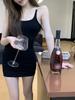 2026 Spring/Summer Sexy Slimming Back-shaping Vest Dress with Hollow-out Pleated Short Skirt