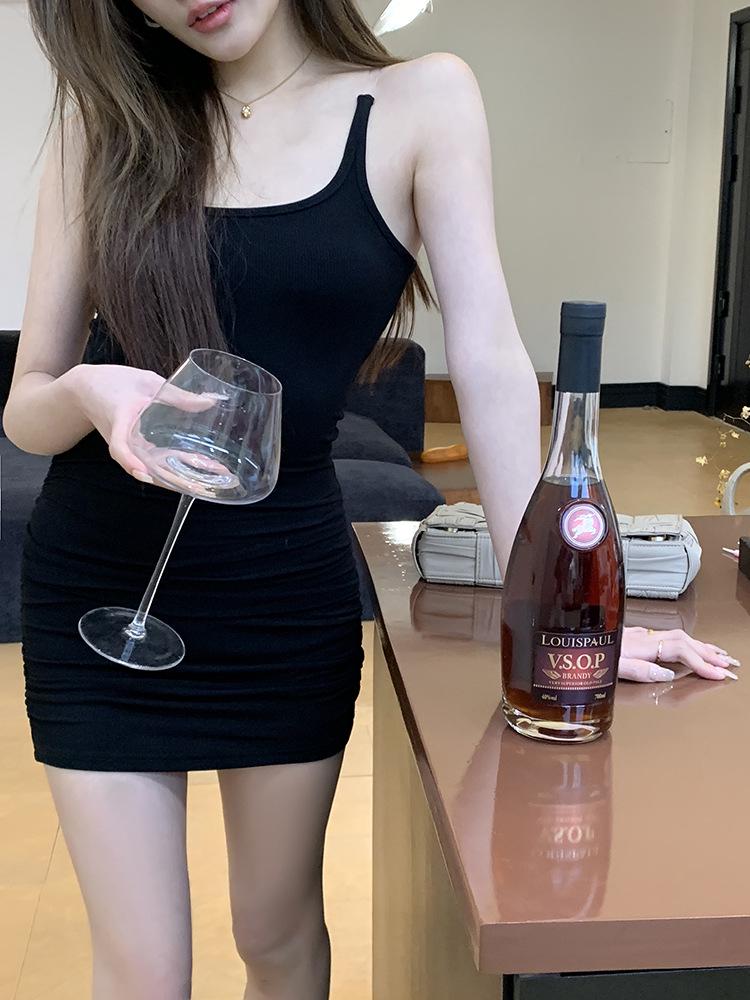 2026 Spring/Summer Sexy Slimming Back-shaping Vest Dress with Hollow-out Pleated Short Skirt
