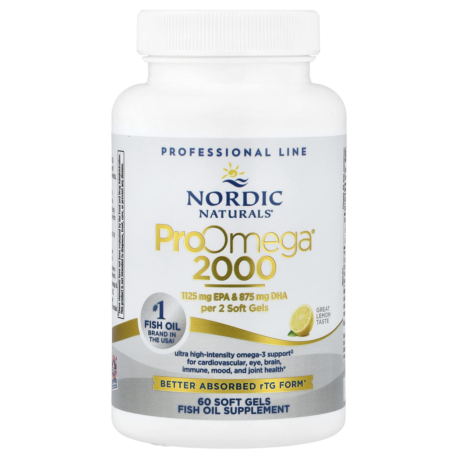 

Proomega® 2000, Lemon Flavor, 60 Softgels (1,075 Mg per Softgel)