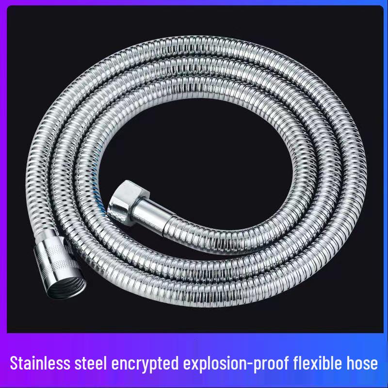Supercharged Stainless Steel Shower Hose - Explosion-Proof for Hot and Cold Water