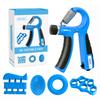 Adjustable Hand Grip Strengthener 5-60Kg With Counter, 5-In-1 Forearm Wrist Finger Exerciser Kit Fit For Fitness & Rehabilitation