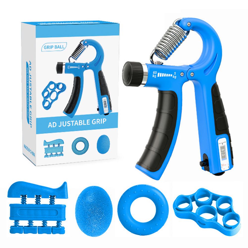 Adjustable Hand Grip Strengthener 5-60Kg With Counter, 5-In-1 Forearm Wrist Finger Exerciser Kit Fit For Fitness & Rehabilitation