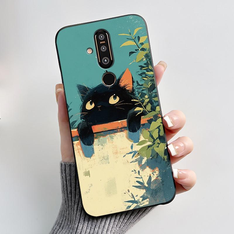 Urocze Etui Na Nokia 8.1 plus/NOKIA X71/Nokia 8/Nokia 8 Sirocco Etui Z Nadrukiem Pokrowiec Ochronny Miękki Silikon Kreskówkowe Etui Na Telefon